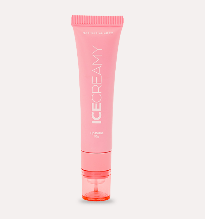 Frasco rosa de batom labial ICE CREAMY da MARIMARIAMAKEUP