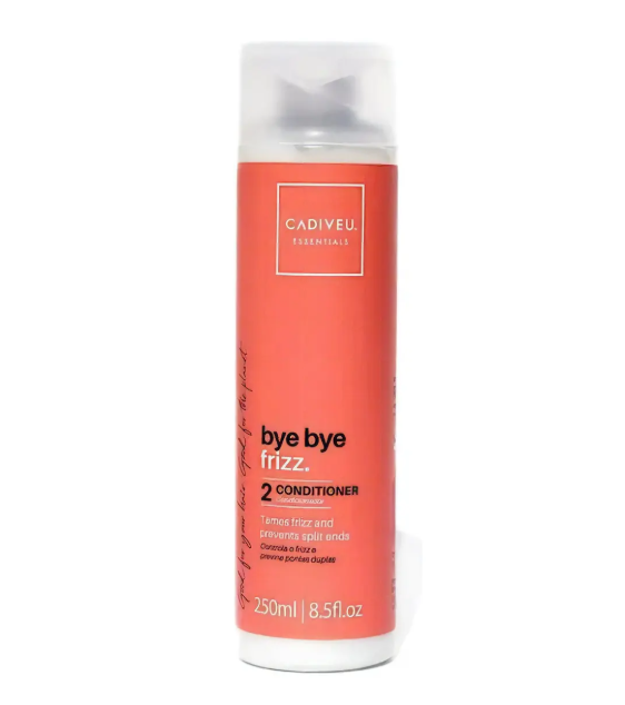 Frasco coral de condicionador CADIVEU bye bye frizz 250ml