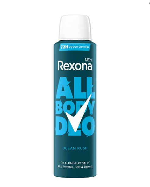 Desodorizante Rexona Men All Body Deo Ocean Rush azul com tampa branca