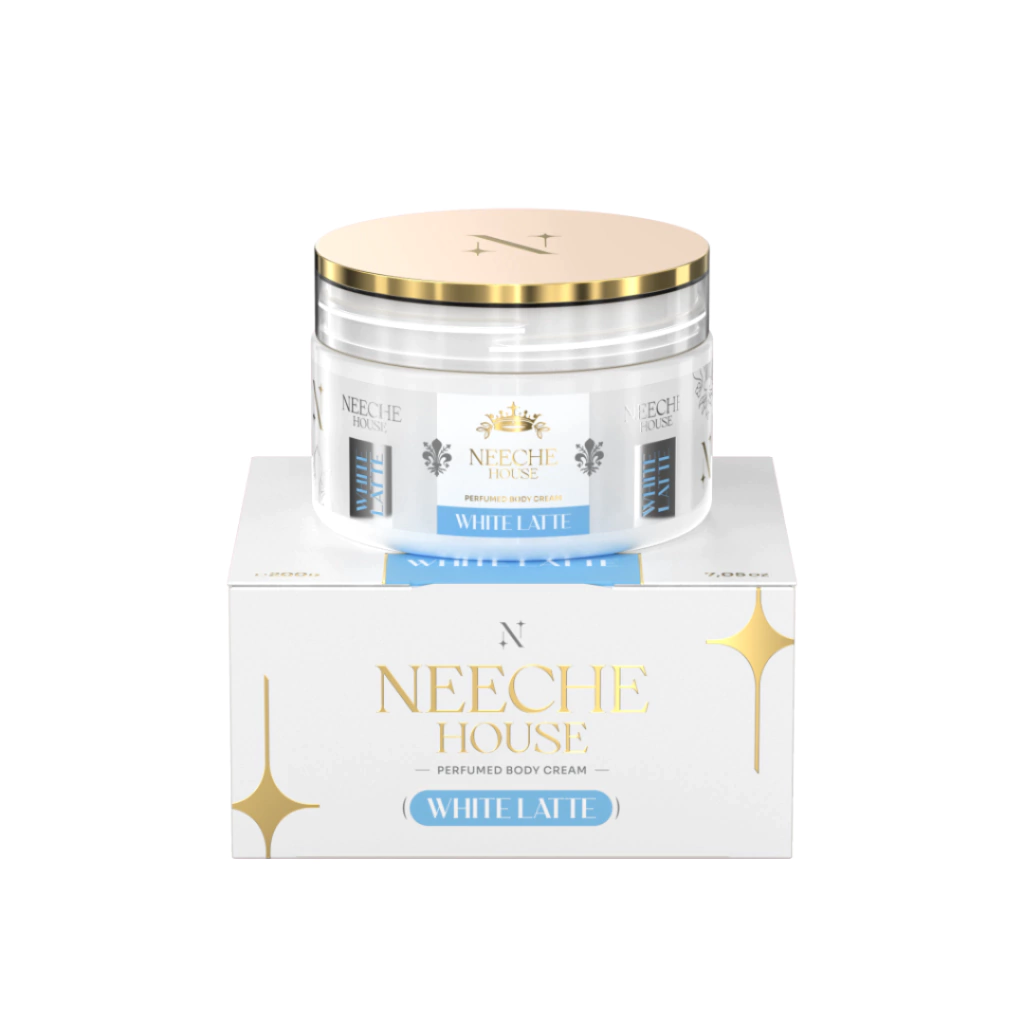 Frasco e caixa branca com creme NEECHI HOUSE WHITE LAVIE