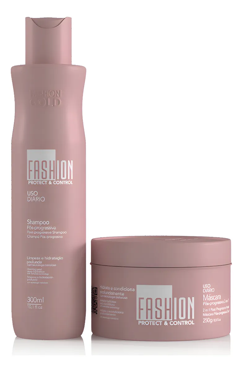 Conjunto rosa de frasco de shampoo e pote de máscara capilar