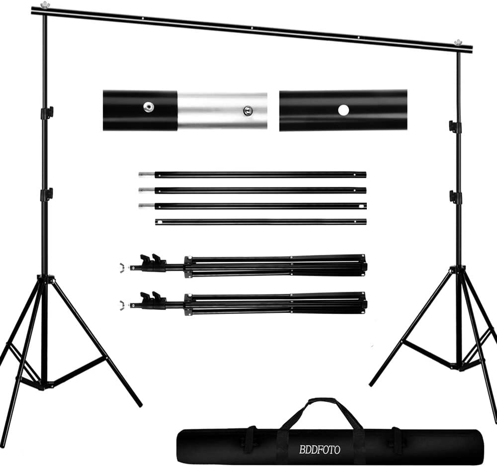 Kit de suporte para fundo fotográfico com tripés, barra transversal e bolsa preta BODOFOTO