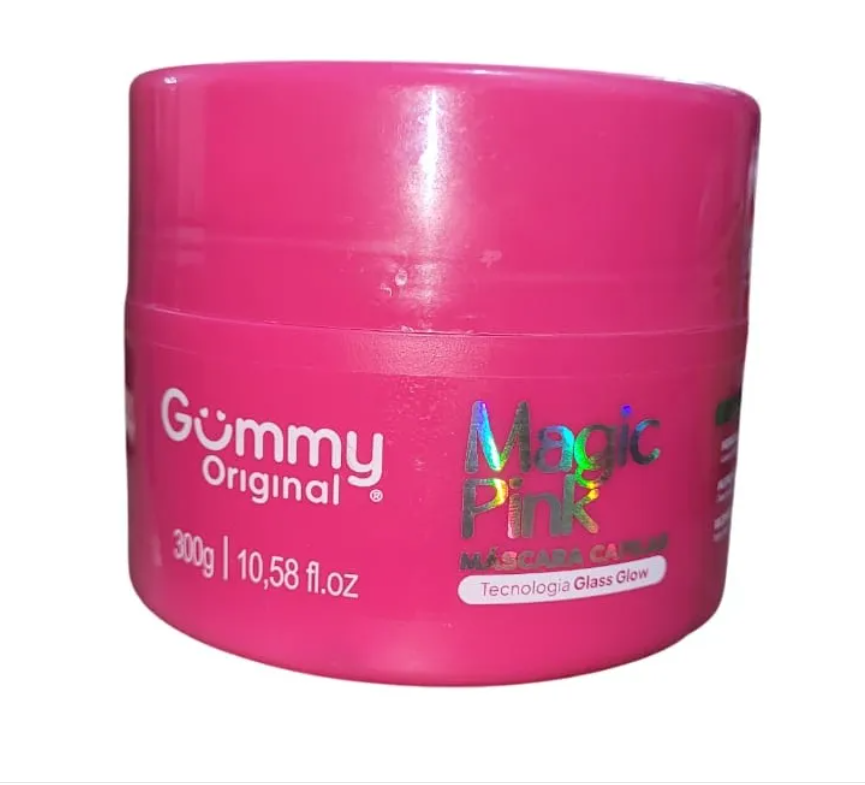 Embalagem rosa de máscara capilar Gummy Original Magic Pink
