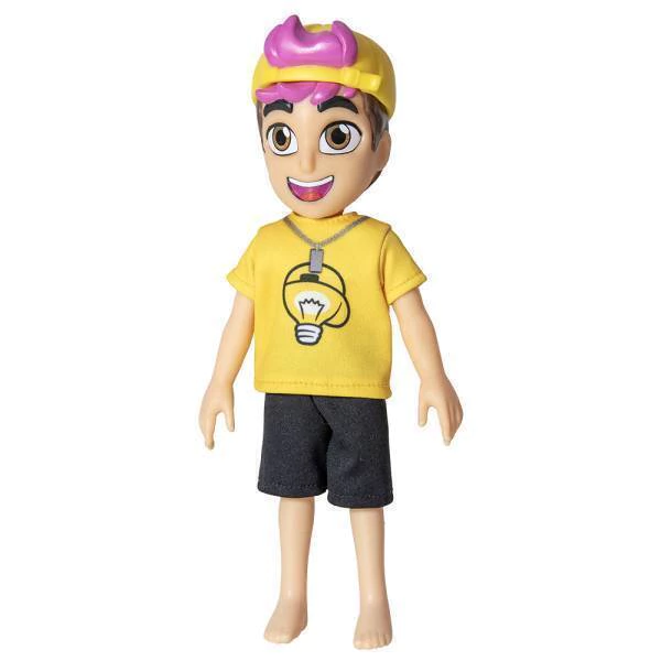 Boneco com camisa amarela e calções pretos