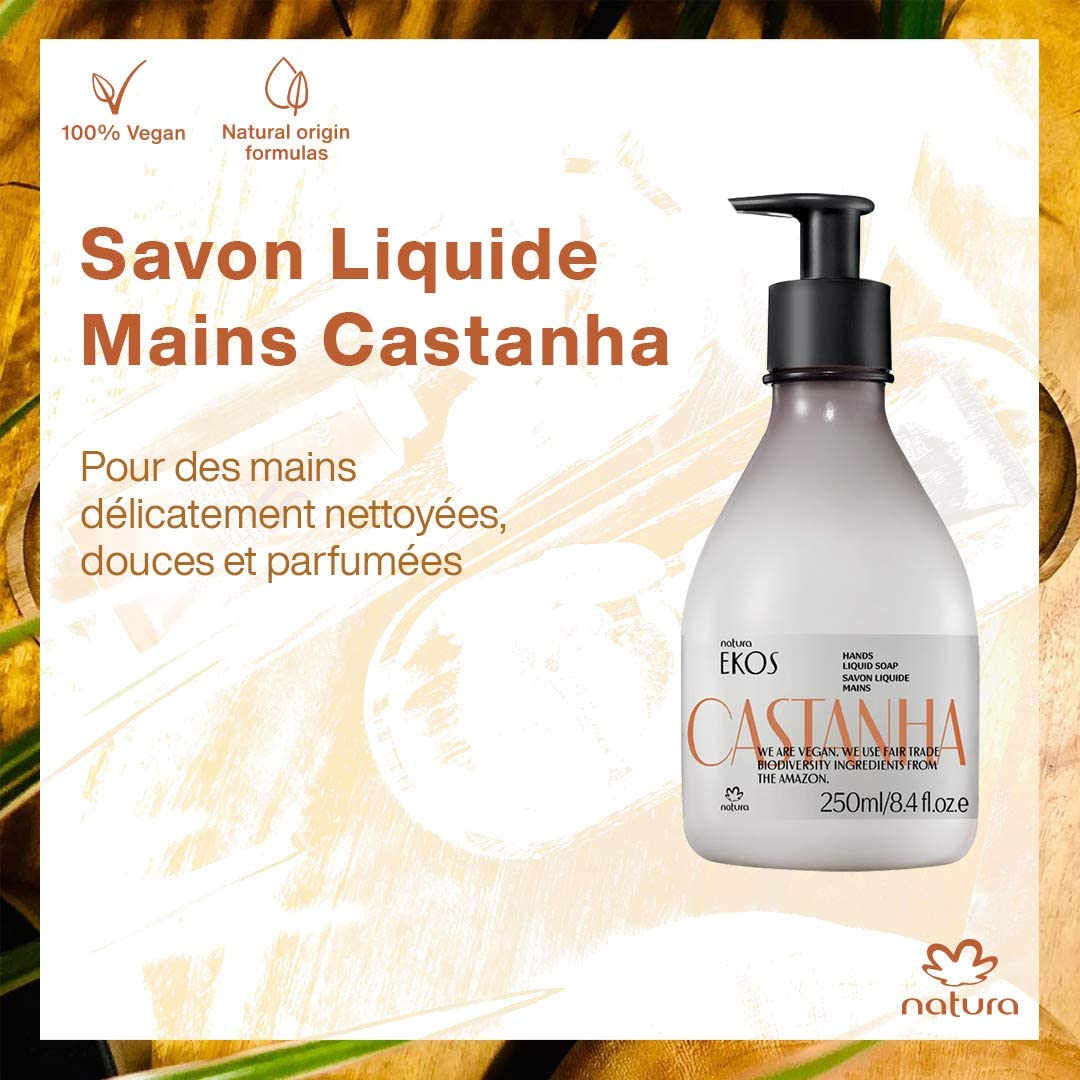 Frasco de sabão líquido para as mãos Castanha com tampa de bomba