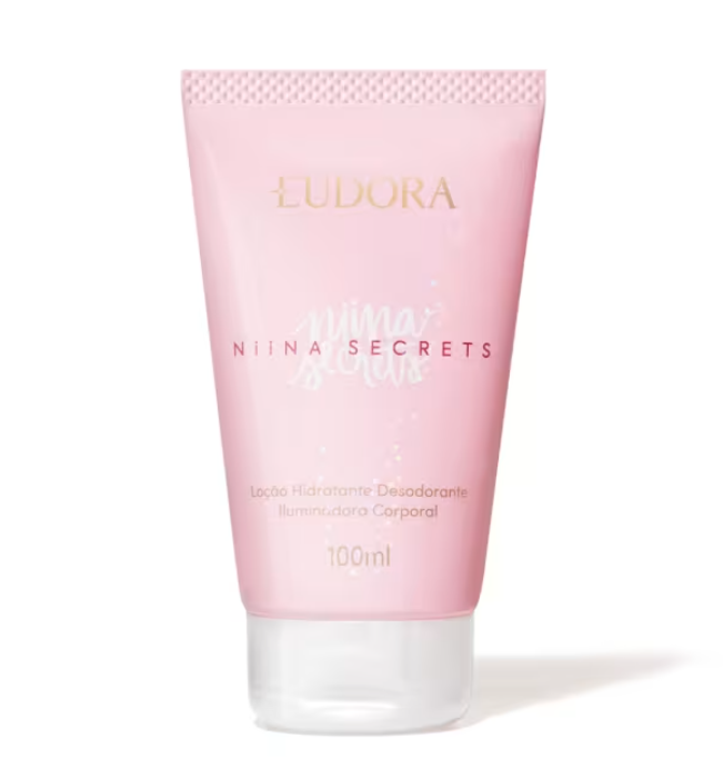 Frasco rosa de loção corporal Eudora Minas Secrets 100 ml
