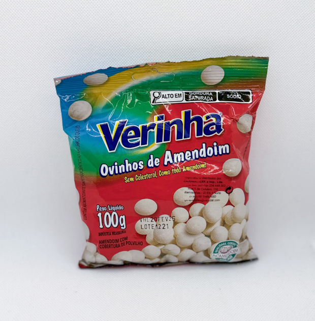 Pacote colorido de Ovinhos de Amendoim Verinha 100g