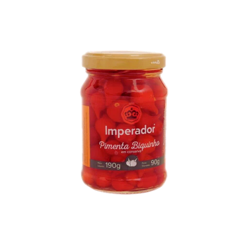Frasco de pimenta biquinho em conserva da marca Imperador