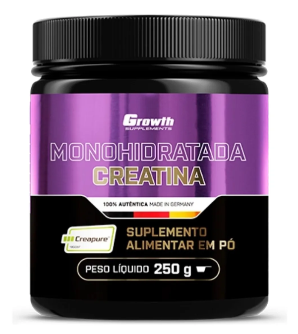 Frasco de suplemento Monohidratada Creatina da Growth Supplements