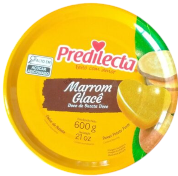 Embalagem redonda amarela do doce Marrom Glacê Predilecta de batata doce