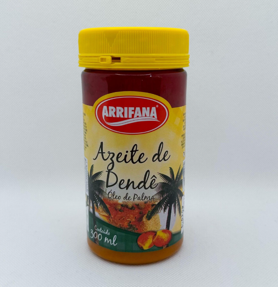 Frasco de azeite de dendê Arrifana com tampa amarela