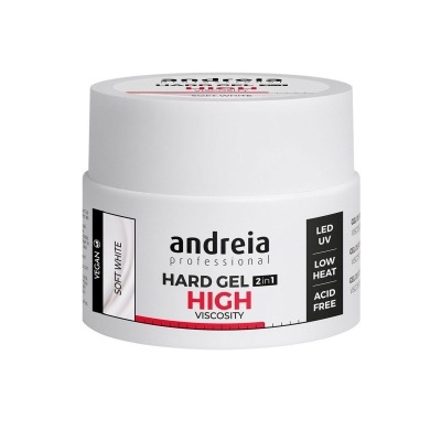 Frasco branco de gel para unhas Andreia professional Hard Gel 2in1 High Viscosity