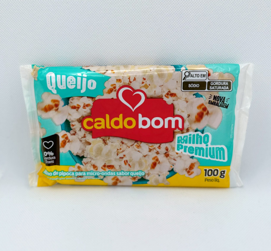 Pacote de milho para pipoca sabor queijo Caldo Bom 100g