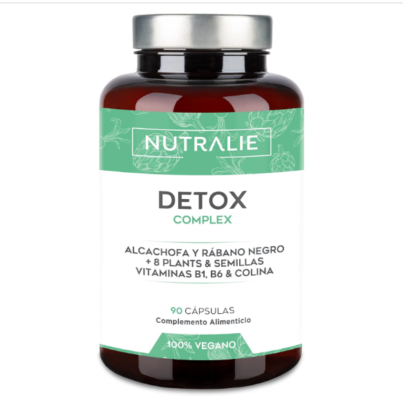 Frasco de suplemento alimentar Detox Complex da marca Nutralie
