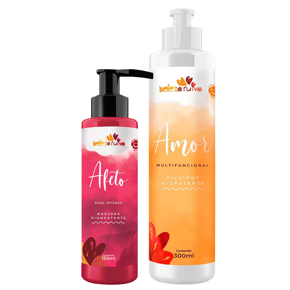 Frascos com tampas bomba, um vermelho 150ml, outro branco e laranja 300ml, produtos beleza ativa