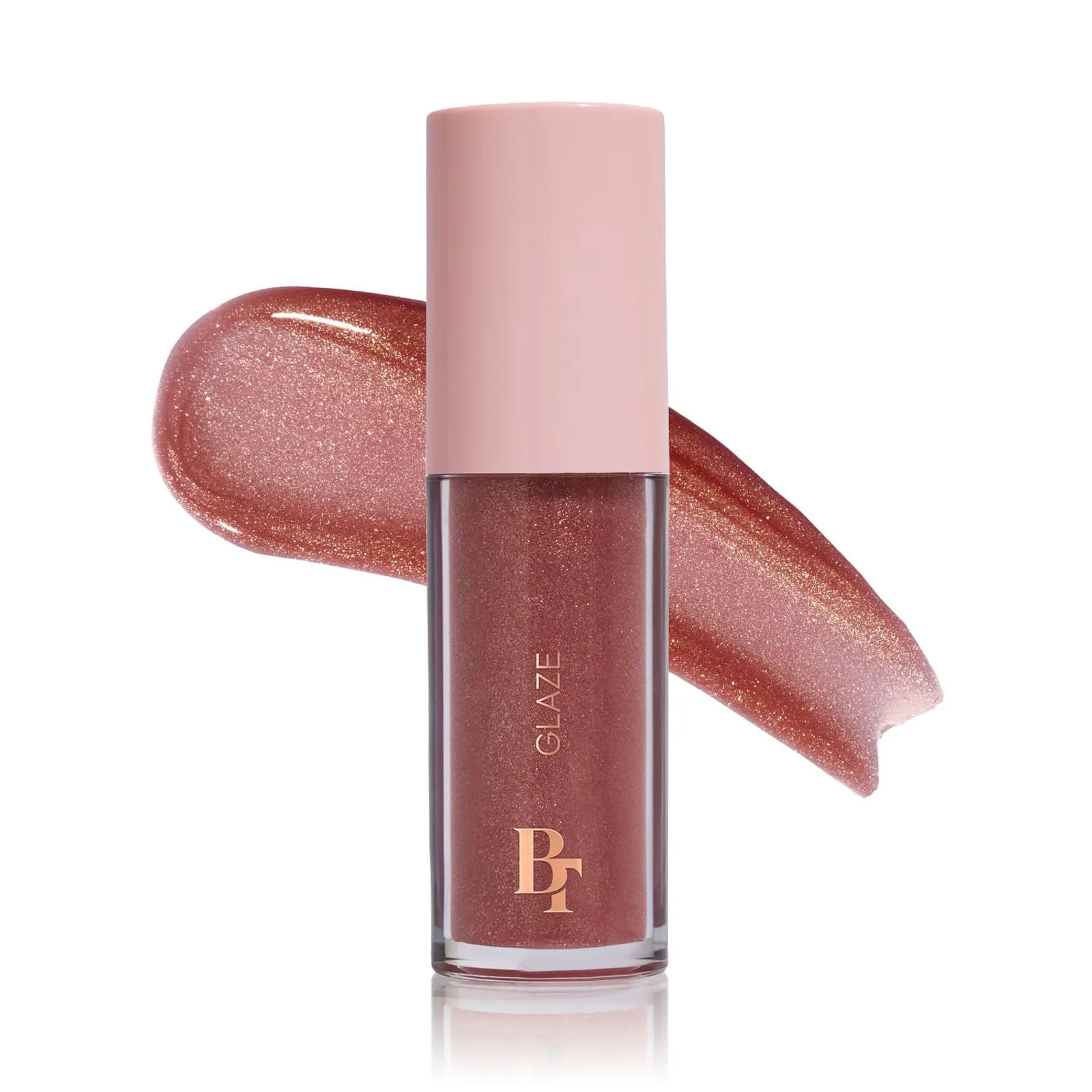 Frasco de batom líquido rosa brilhante com tampa rosa