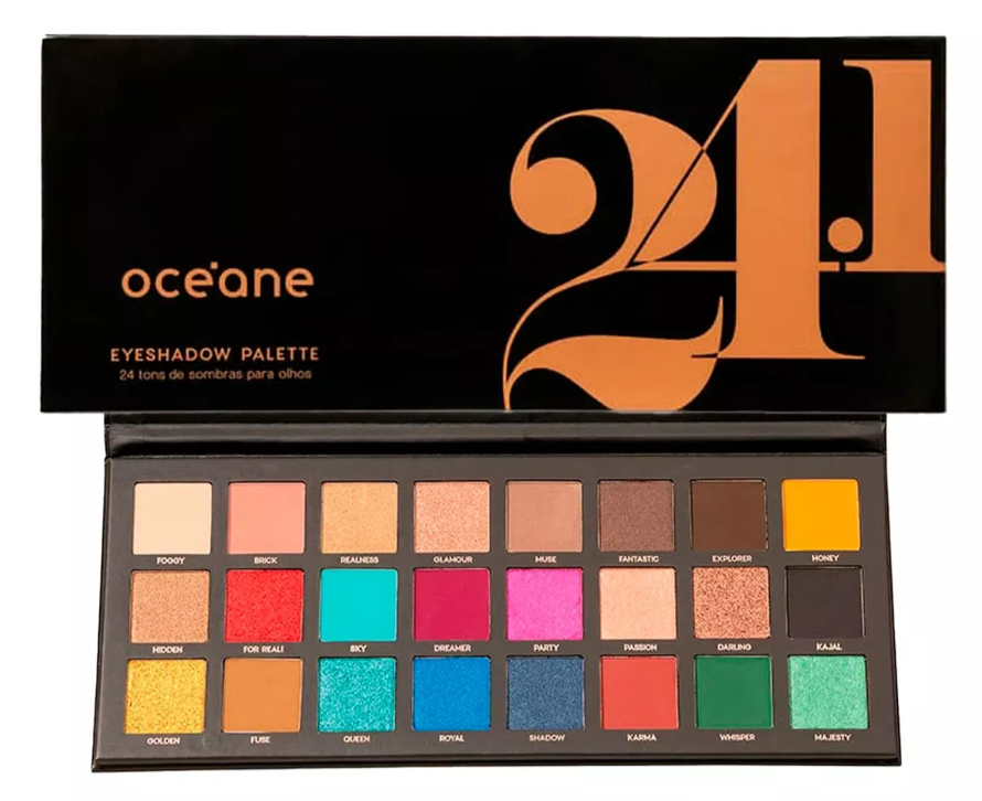 Paleta de sombras para olhos oce'ane com 24 tons variados