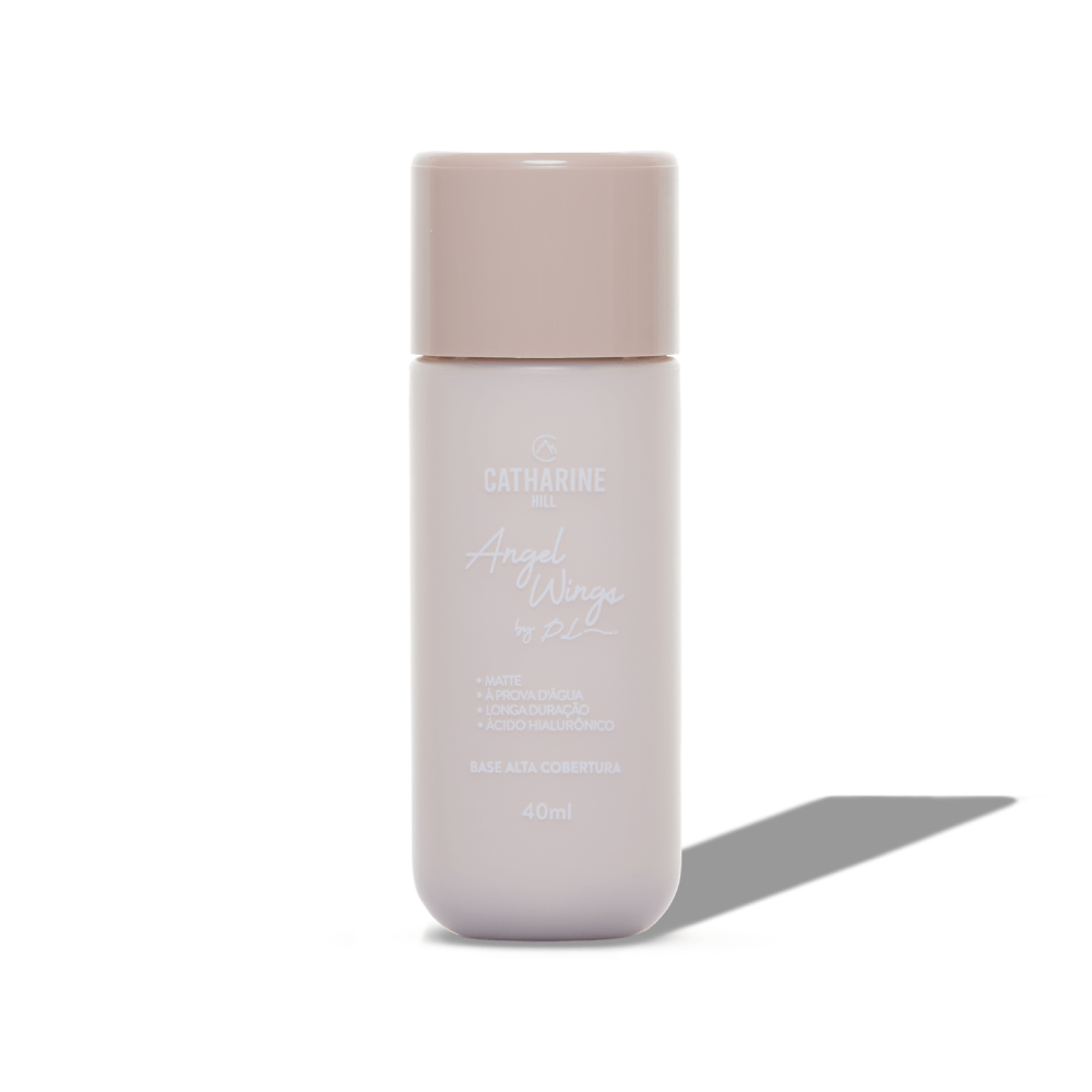 Frasco plástico cor bege com tampa, base de maquiagem Catharine Hill Angel Wings 40ml.