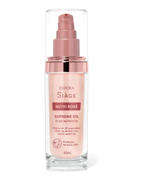 Frasco de óleo nutritivo Eudora Siàge Nutri Rosé Supreme Oil 60ml