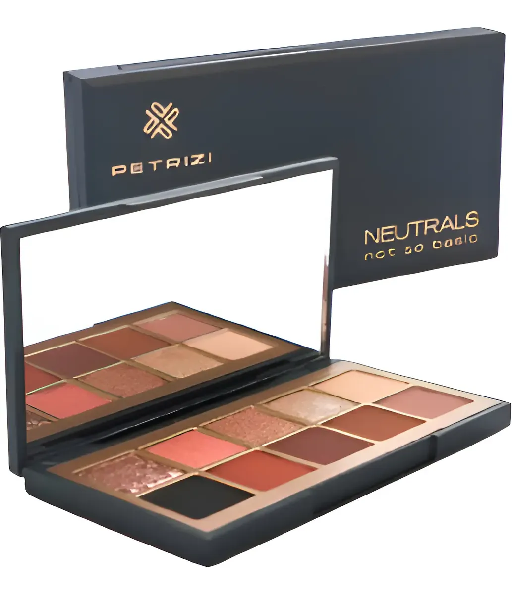 Paleta de sombras neutras POTARZI com espelho e embalagem preta