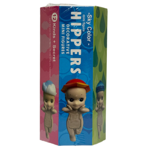 Embalagem colorida de figuras decorativas HIPPERS com imagens das mini figuras