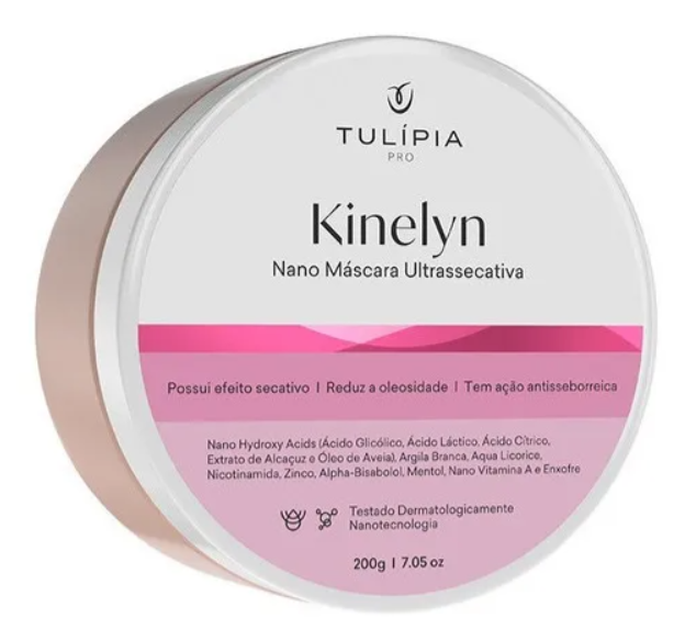 Embalagem redonda branca e rosa da máscara Kinelyn da TULÍPIA PRO