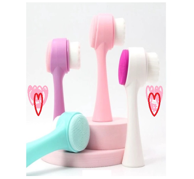 Escovas de limpeza facial em silicone coloridas com base oval