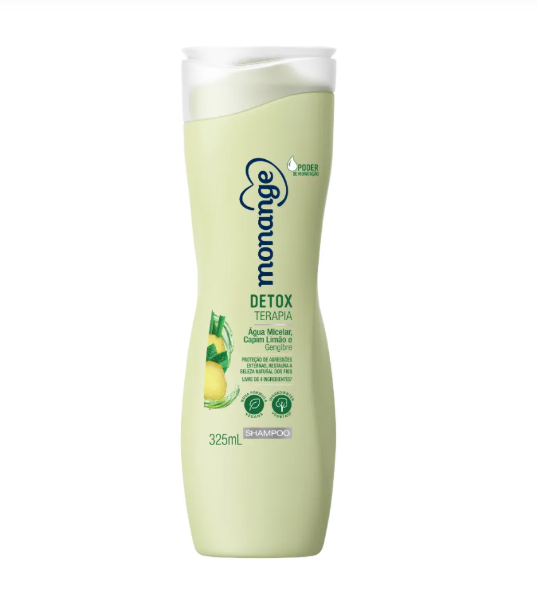 Frasco de champô Monange Detox Terapia com limão e gengibre