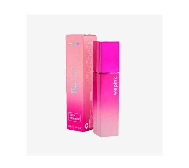 batom labial we pink em embalagem rosa degradê com texto