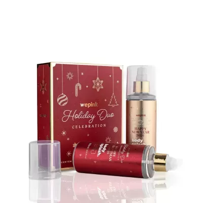 Conjunto de cosméticos Holiday Duo Celebration com sprays para corpo em caixa vermelha decorada