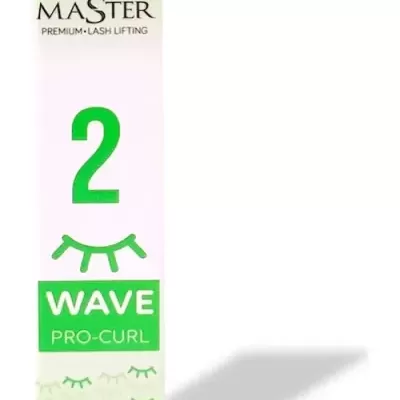 Embalagem branca e verde para ondulação de pestanas com texto e número