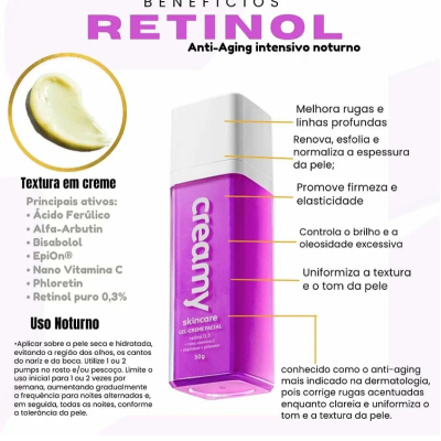 Creamy&#x20;Retinol&#x20;0,3&#x20;&#x2B;&#x20;Nano&#x20;Vitamina&#x20;C&#x20;&#x2B;&#x20;Pept&#x00ED;deos&#x20;&#x2B;&#x20;Phloretin&#x2705;PRONTA&#x20;ENTREGA