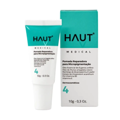 Tubo e embalagem de pomada reparadora para micropigmentação HAUT MEDICAL
