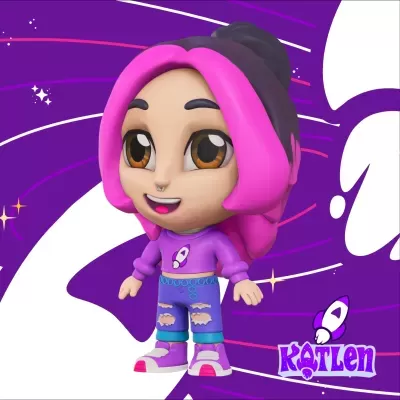 Boneca&#x20;Katlen&#x20;Youtuber&#x20;Infantil&#x20;Articulada&#x20;&#x2013;&#x20;Dos&#x20;Rosa&#x20;15cm