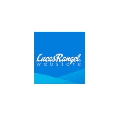 Logótipo azul com texto branco Lucas Rangel webstore