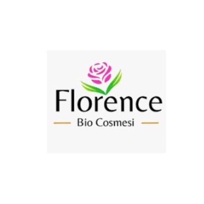 Logótipo Florence Bio Cosmesi com rosa rosa estilizada e texto