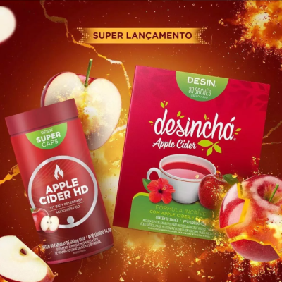 Ch&#x00E1;&#x20;Desinch&#x00E1;&#x20;Cider&#x20;Ma&#x00E7;a&#x20;Apple&#x20;Hibisco&#x20;Suplemento&#x20;30un
