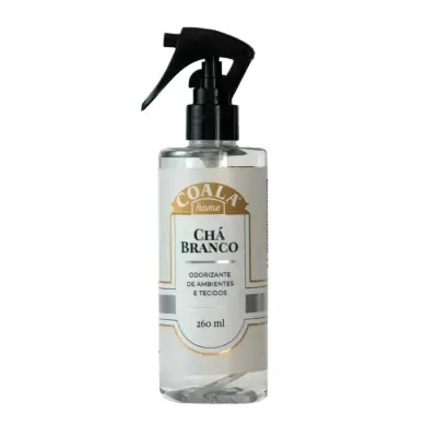 Frasco de odorante para ambientes e tecidos Coala home, chá branco, 260 ml