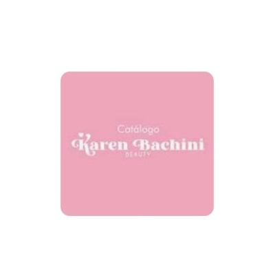Fundo rosa com texto branco 'Catálogo Karen Bachini BEAUTY'