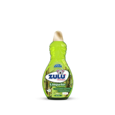 Frasco verde translúcido de limpador perfumado Zulu com tampa dourada