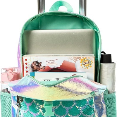 Kit&#x20;de&#x20;Mochila&#x20;com&#x20;Lancheira&#x20;e&#x20;Estojo&#x20;-&#x20;Estilo&#x20;de&#x20;Sereia&#x20;com&#x20;Glitter