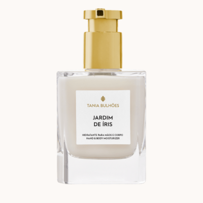 Frasco de hidratante para mãos e corpo Jardim de Íris da marca Tania Bulhões