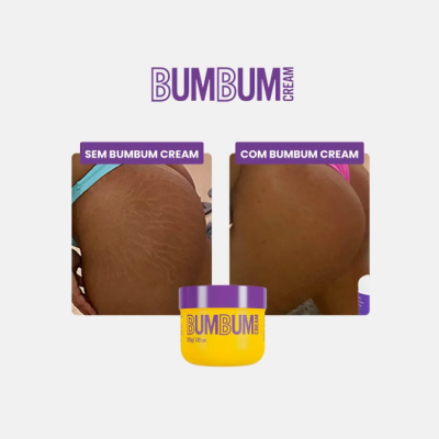 Antes e depois do uso do BUM BUM CREAM em pele com marcas