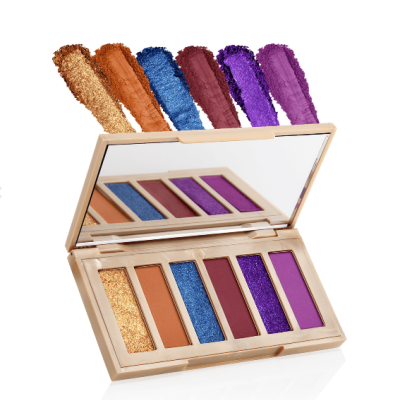 Paleta de sombras de olhos com cinco cores e espelho