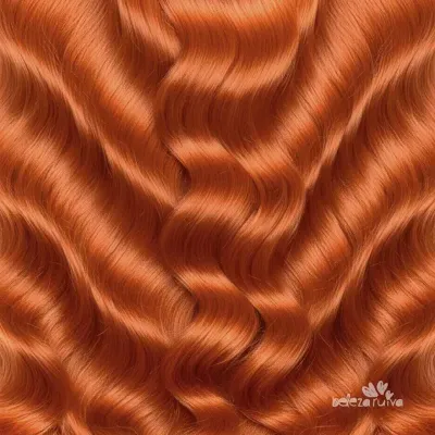 Cabelo ondulado ruivo brilhante