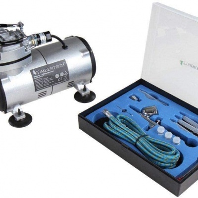 Conjunto de compressor de ar portátil com acessórios em estojo