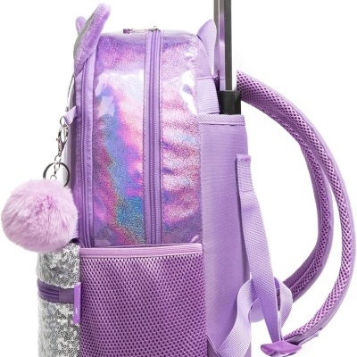 Mochila&#x20;de&#x20;Rodinhas&#x20;-&#x20;Kit&#x20;com&#x20;Lancheira&#x20;e&#x20;Estojo&#x20;-&#x20;Estilo&#x20;Princesa