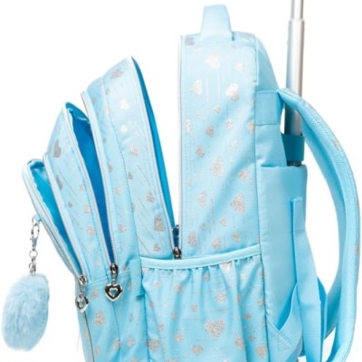 Mochila&#x20;Infantil&#x20;de&#x20;Rodinhas&#x20;Azul&#x20;&#x2B;&#x20;Lancheira&#x20;&#x2B;&#x20;Estojo&#x20;com&#x20;Al&#x00E7;a&#x20;Telesc&#x00F3;pica
