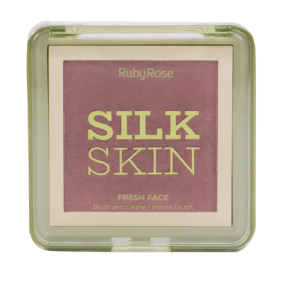 Blush em creme Ruby Rose Silk Skin com embalagem transparente.