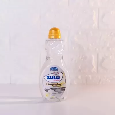 Frasco transparente com limpador perfumado Zulu e tampa amarela